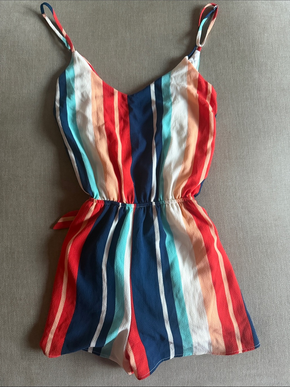 Lulu’s Striped Backless Romper